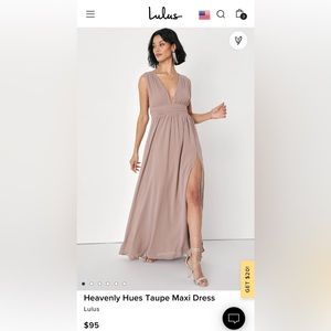 Lulu’s Heavenly Hues Maxi Dress in Taupe